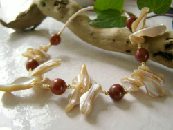 MOP and Red Jasper Necklace